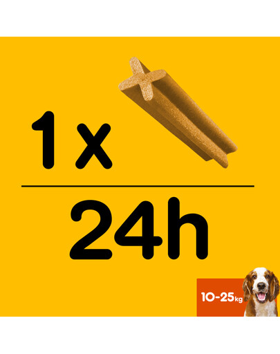 PEDIGREE DentaStix - traitement dentaire pour chiens de races moyennes - 56 pièces - 8x180g
