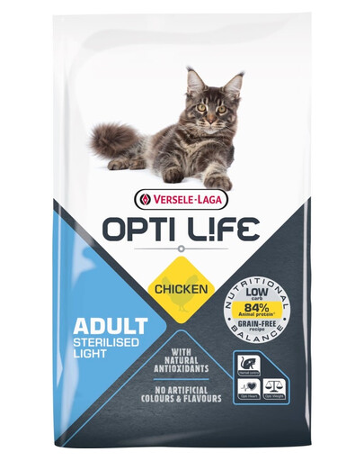 VERSELE-LAGA Opti Life Cat Sterlised/Light Chicken 7.5 kg pour chats stérilisés