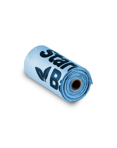 STARCH BAG Sacs BIO compostables pour matières fécales 1 x 15 pcs, bleu