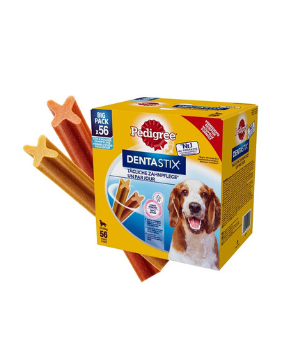 PEDIGREE DentaStix - traitement dentaire pour chiens de races moyennes - 56 pièces - 8x180g