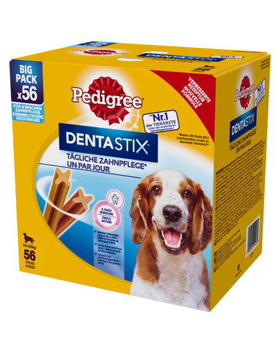 PEDIGREE DentaStix - traitement dentaire pour chiens de races moyennes - 56 pièces - 8x180g