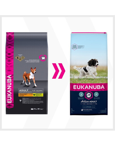 EUKANUBA Adult Races moyennes Chicken Riche en poulet frais 15 kg