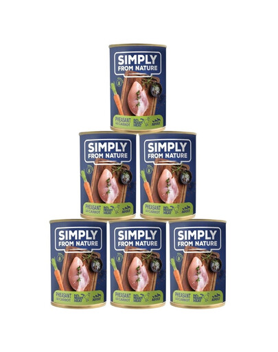 SIMPLY FROM NATURE - Pâtée de Faisan avec carottes pour chien - 6 x 400 g