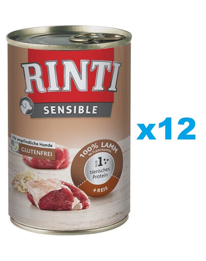 RINTI Sensible - Agneau avec riz - 12x400 g
