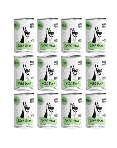 PAKA ZWIERZAKA Pepe Wild Boar 99% Aliments humides à base de sanglier pour chiens 12x400 g