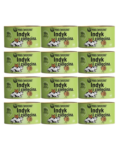 PAKA ZWIERZAKA Nourriture humide pour la dinde et le veau 12x200 g