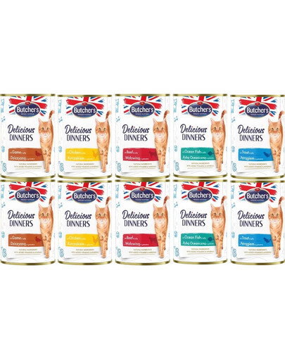 BUTCHERS Delicious dinners - Mix de saveurs en gelée - 10x400 g