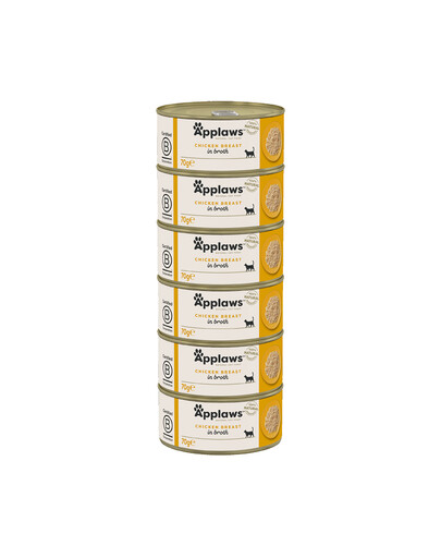 APPLAWS Cat Tin Adult - Blanc de poulet en bouillon - 6x70 g