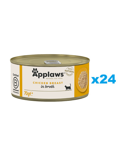 APPLAWS Cat Tin Adult - Blanc de poulet en bouillon - 24x70 g