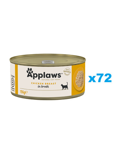 APPLAWS Cat Tin Adult - Blanc de poulet en bouillon - 72x156g