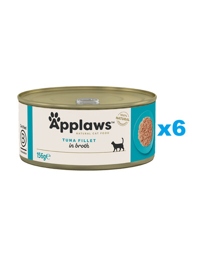 APPLAWS Cat Tin Adult - Filet de thon en bouillon - 6x156 g