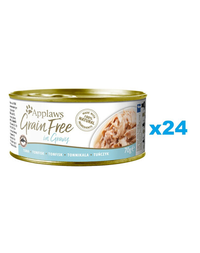 APPLAWS Cat Tin Grain Free - Thon en sauce sans céréales - 24x70 g