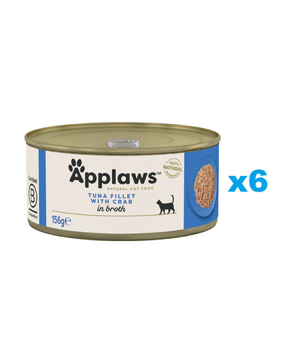 APPLAWS Cat Tin Thon au crabe en bouillon 6x156 g