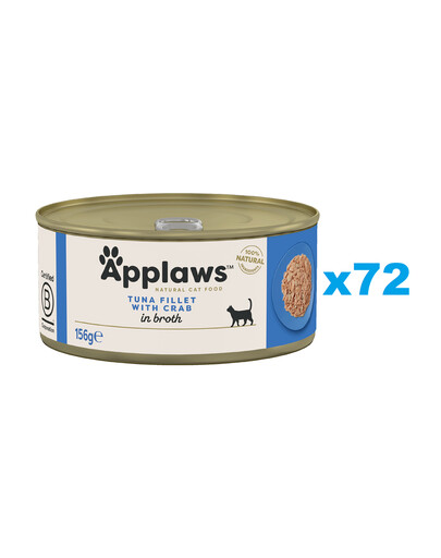 APPLAWS Cat Tin Thon au crabe en bouillon 72x156 g