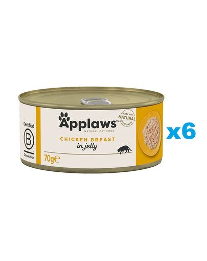 APPLAWS Cat Tin - Blanc de poulet en gelée - 6x70g