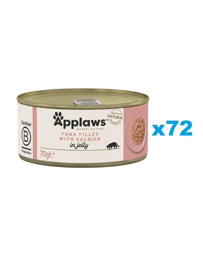 APPLAWS Cat Tin - Filet de thon avec saumon en gelée - 72x70g