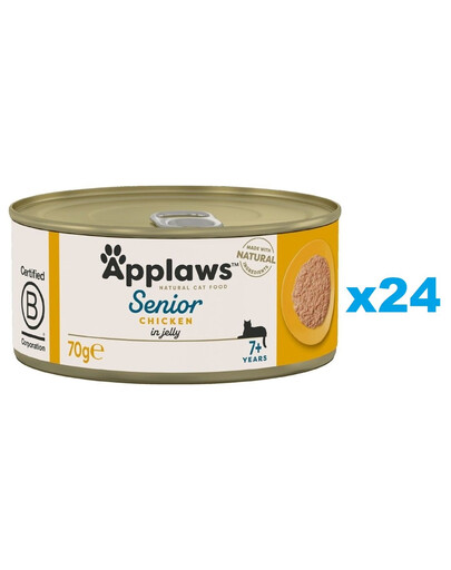 APPLAWS Cat Tin Senior - Poulet en gelée pour chats âgés - 24x70 g