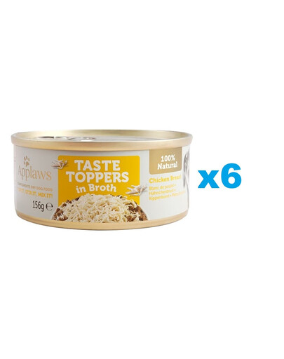APPLAWS Dog Tin Taste Toppers - Blanc de poulet en bouillon - 6x156 g