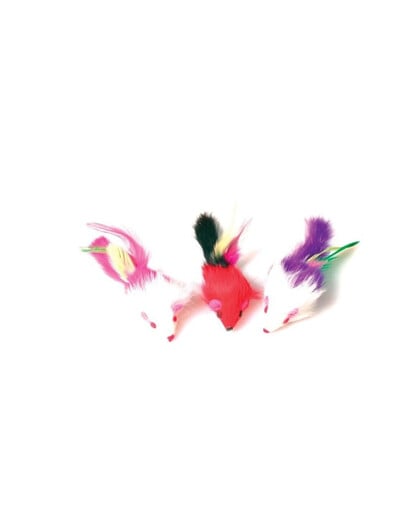 ZOLUX - Jouet pour chat 3 souris avec plumes