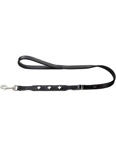 HUNTER Swiss Laisse en cuir 1,8cm/1m noire
