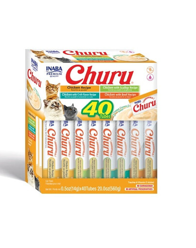 INABA Churu Varieties Chicken Recipe - sélection de friandises crémeuses au poulet - 40x14g