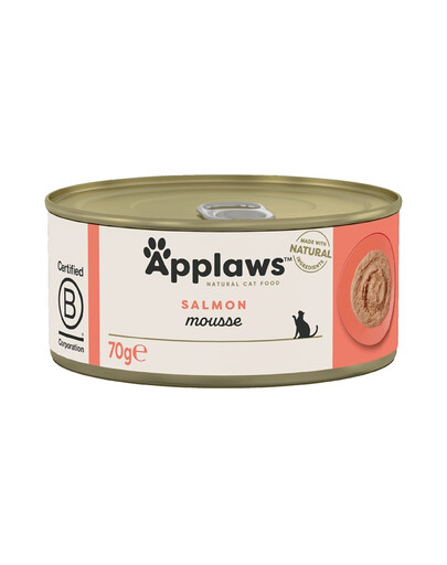 APPLAWS Cat Mousse Tin Salmon - Nourriture humide au saumon pour chats - 70 g