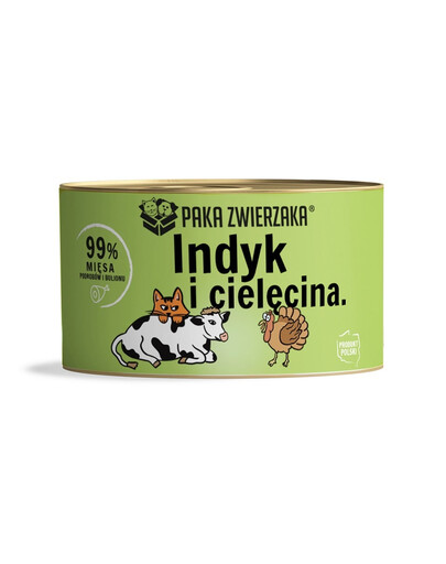 PAKA ZWIERZAKA Nourriture humide pour chats à base de dinde et de veau 200 g