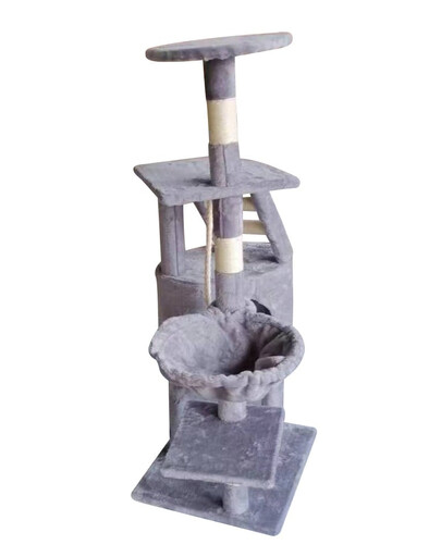 KATIDO Griffoir arbre à chat 118 cm gris-bleu