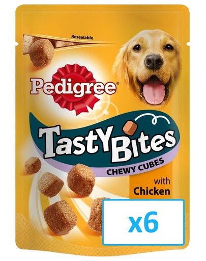 PEDIGREE Tasty Bites Chewy Cubes - friandises pour chiens avec du poulet - 6x130g
