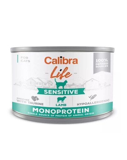 CALIBRA Cat Life Sensitive Lamb - avec de l'agneau pour les chats sensibles - 200 g