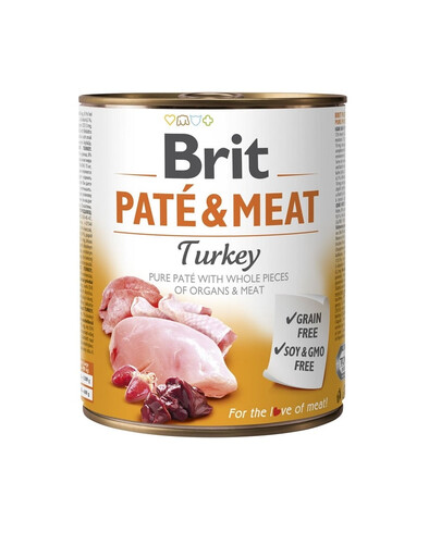 BRIT Pate&Meat turkey - Pâtée de dinde pour chiens - 800 g