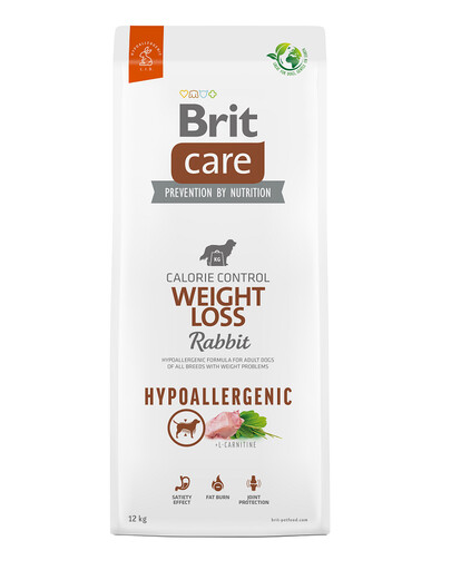 BRIT Care Hypoallergenic Weight Loss Rabbit - Croquettes hypoallergéniques de lapin et riz pour chiens en surpoids - 12 kg