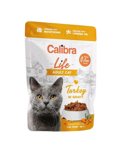 CALIBRA Cat Life Pouch Adult Turkey in gravy - dinde en sauce pour chats - 85 g