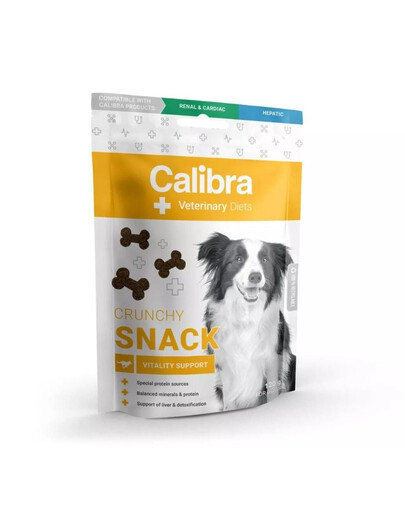 CALIBRA Veterinary Diet Crunchy Snack Vitality Support - Encas croquant et fonctionnel pour chiens adultes.- 120 g