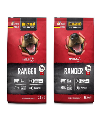 BELCANDO Baseline Ranger Grain Free Avec du bœuf 2 x 12,5 kg
