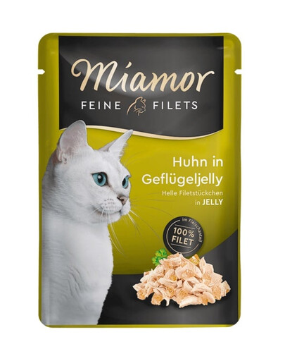 MIAMOR Feline Filets Aliment humide avec du poulet et de la volaille pour chats adultes 6x100 g