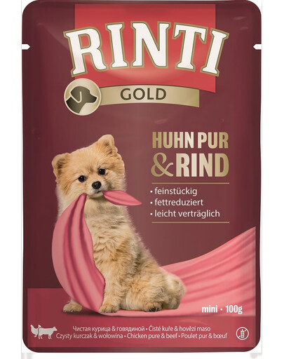RINTI Chicken Pure&Beef Mini - sachet de poulet et de bœuf pour chiens de petites races - 100 g