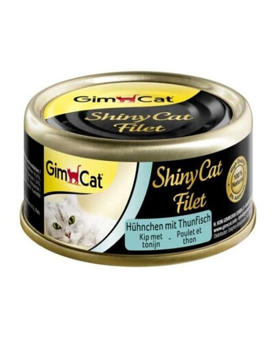 GIMCAT Shiny Cat Filet Chicken&Tuna 70g poulet et thon en bouillon