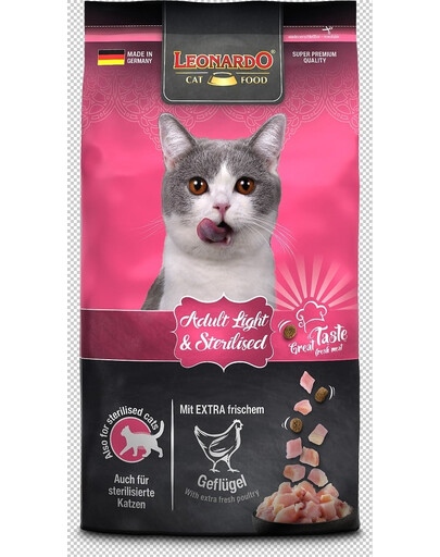 LEONARDO Light alimentation pour chats adultes en surpoids 1,8 kg