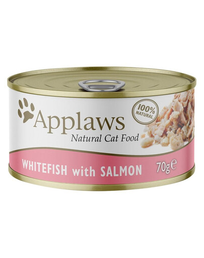 APPLAWS Cat Tin Whitefish & Salmon - Nourriture humide de poisson blanc et saumon - 70g
