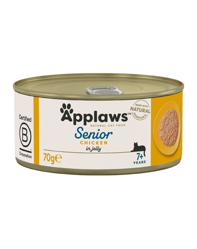 APPLAWS Cat Tin Senior - Nourriture humide de Poulet pour chats séniors - 70 g
