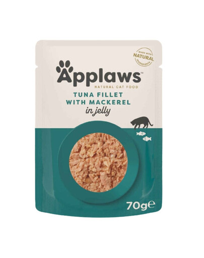 APPLAWS Cat Pouch - Nourriture humide Thon et maquereau en gelée - 70 g