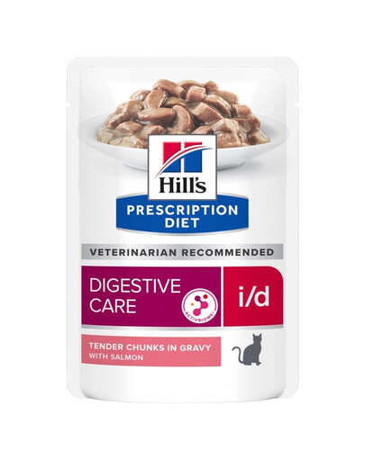 HILL'S Prescription Diet i/d Digestive Care nourriture humide pour chats avec saumon 12x85g