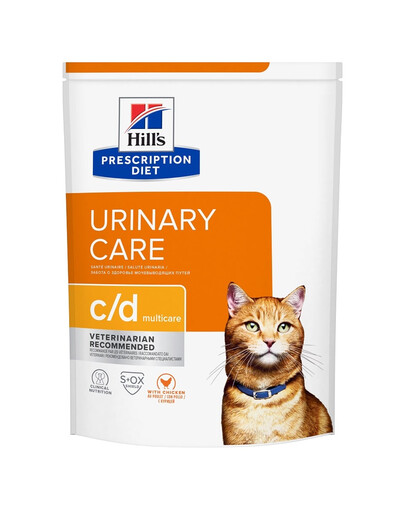 HILL'S Prescription Diet Feline c/d Multicare Chicken 12 kg pour les chats ayant un système urinaire sensible