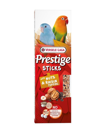 VERSELE-LAGA Prestige Sticks 2 flacons avec des noix et des raisins secs pour les petits perroquets 60g