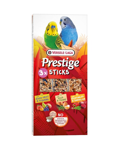 VERSELE-LAGA Prestige Sticks 3 flacons différents pour les petits perroquets 90g