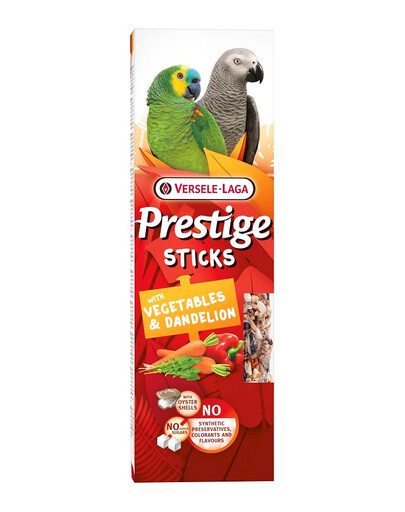 VERSELE-LAGA Prestige Sticks 2 flacons de légumes et de pissenlits pour les grands perroquets 140g