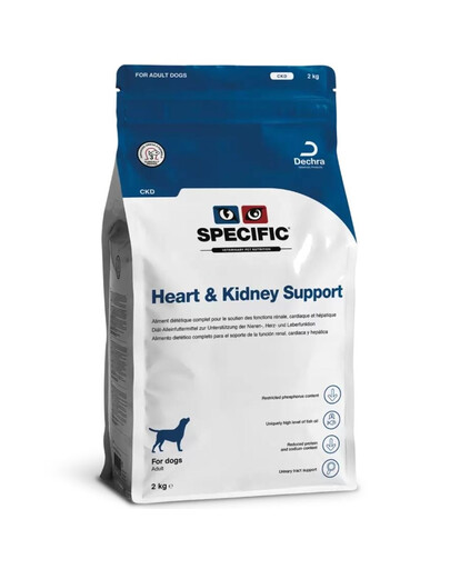 SPECIFIC Dog CKD Heart & Kidney Support 2 kg aliments pour chiens souffrant d'insuffisance cardiaque, rénale ou hépatique