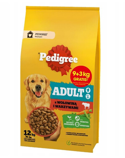 PEDIGREE Adult - au bœuf et aux légumes pour chiens de grandes et moyennes tailles - 9+3 kg
