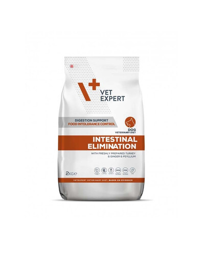 VET EXPERT Veterinary Diet Intestinal Elimination Aliment sec pour chiens adultes pour la réduction des troubles aigus de l'absorption intestinale 2 kg